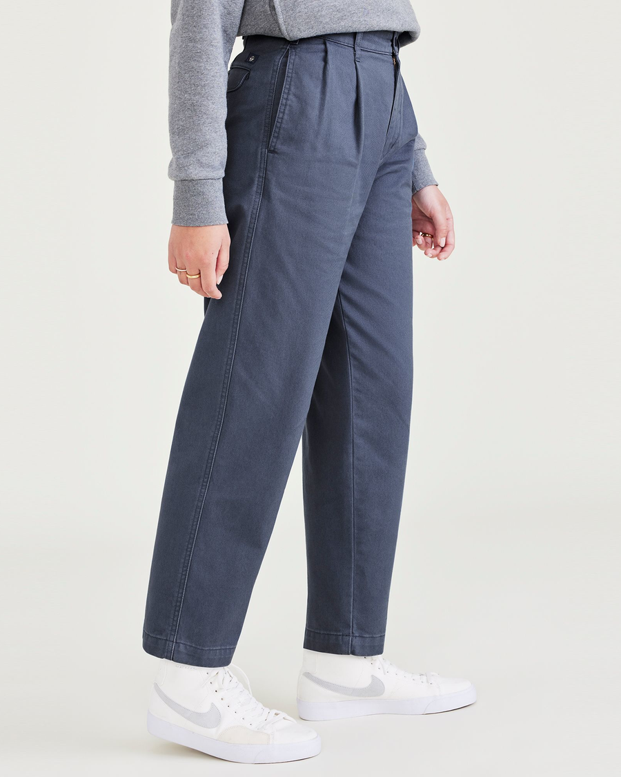 (image for) Interesting Original Khakis, Pleated, High Waisted Tapered Fit